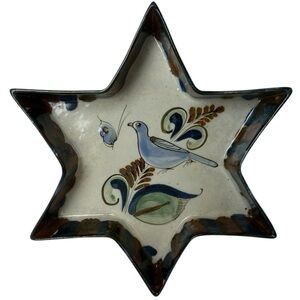 Ken Edwards Vintage El Palomar Tonala Mexican Pottery Star Shaped Dish 10”